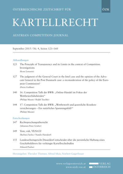 The judgment of the General Court in the Intel case and the opinion of the Advocate
		General in the Post Danmark case: a reconsideration of the policy of the European
		Commission?