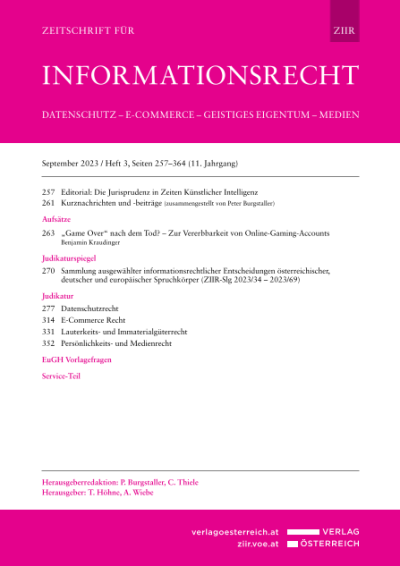 VfGH Erkenntnis 29.6.2023, UA 1/2003 – U-Ausschlussbericht und Persönlichkeitsrecht