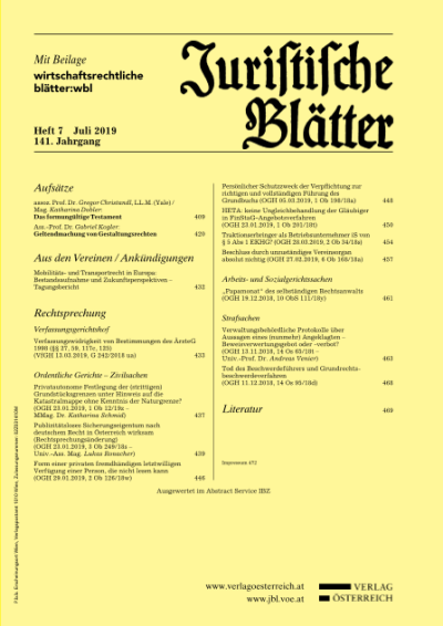 Publizitätsloses Sicherungseigentum nach deutschem Recht in Österreich wirksam (Rechtsprechungsänderung)