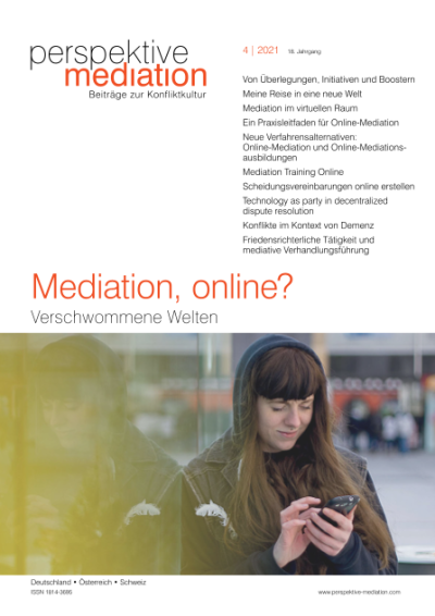 Neue Verfahrensalternativen: Online-Mediation und Online-Mediationsausbildungen