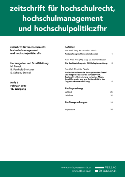 Die Rechtsstellung der FH-KollegiumsleitungLegal position of management of staff at colleges