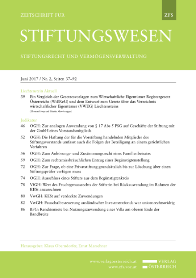 Ein Vergleich der Gesetzesvorlagen zum Wirtschaftliche Eigentümer Registergesetz Österreichs (WiEReG) und dem Entwurf zum Gesetz über das Verzeichnis wirtschaftlicher Eigentümer (VWEG) Liechtensteins