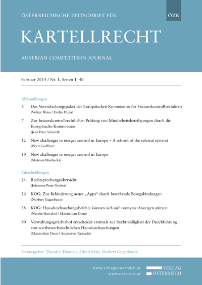 New challenges in merger control in Europe – A reform of the referral system?