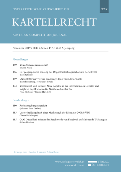 Wettbewerb und Gender: Neue Aspekte in der internationalen Debatte und mögliche Implikationen für Wettbewerbsbehörden