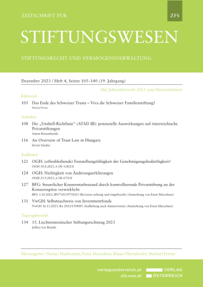 15. Liechtensteinischer Stiftungsrechtstag 2023