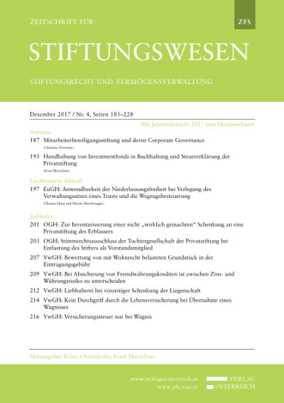 10. Liechtensteinischer Stiftungsrechtstag 2017