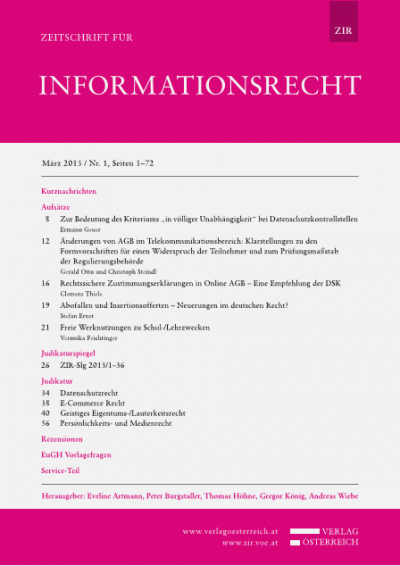 VfGH, 28.11.2012, G 47/12, G 59/12, G 62,70,21/12 – Vorabentscheidungsersuchen zur EU-Grundrechtscharta-Konformität der RL-Vorgaben zur Datenvorratsspeicherung