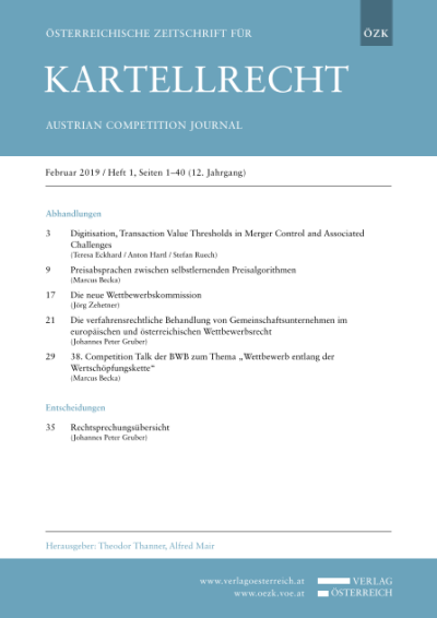 Die verfahrensrechtliche Behandlung von Gemeinschaftsunternehmen im europäischen und österreichischen Wettbewerbsrecht