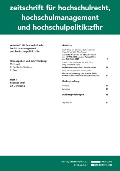 Aktuelle Probleme im HSG 2014 und der HSWO 2014 aus der Perspektive der ÖH-Wahl 2023