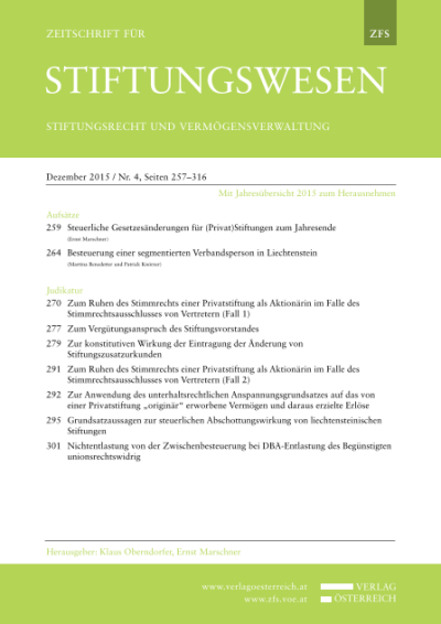 Besteuerung einer segmentierten Verbandsperson in Liechtenstein
