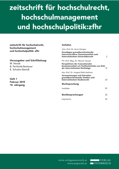 Voraussetzungen und Schranken grenzüberschreitender Studien nach österreichischem Studienrecht