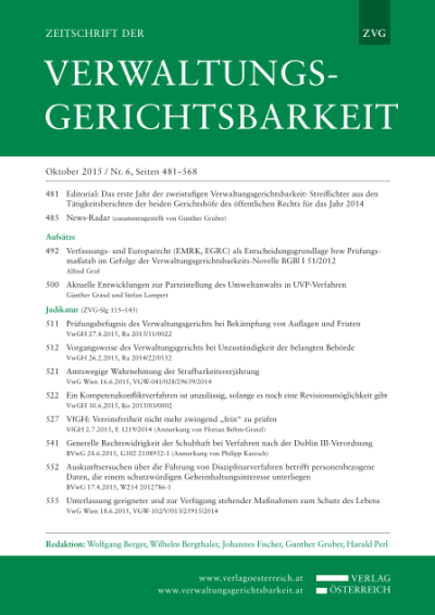 Verfassungs- und Europarecht (EMRK, EGRC) als Entscheidungsgrundlage bzw Prüfungsmaßstab im Gefolge der Verwaltungsgerichtsbarkeits-Novelle BGBl I 51/2012