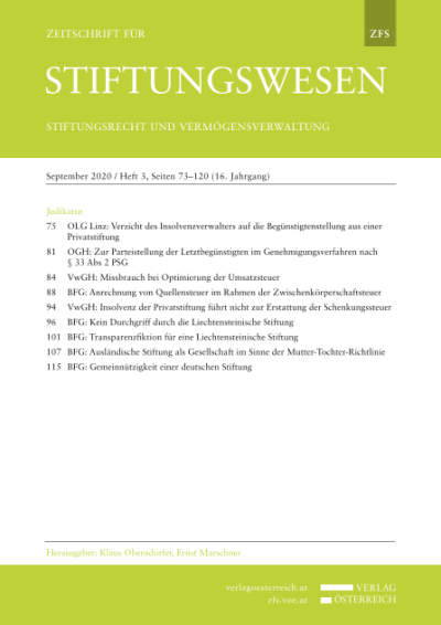 BFG: Transparenzfiktion für eine Liechtensteinische Stiftung