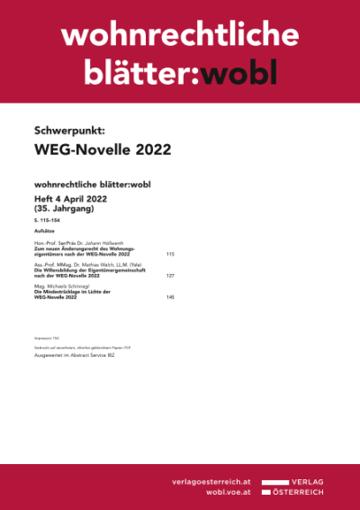 Die Mindestrücklage im Lichte der WEG-Novelle 2022
