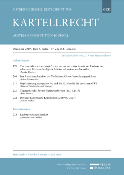 Tagungsbericht, Forum Wettbewerbsrecht (21.11.2019)