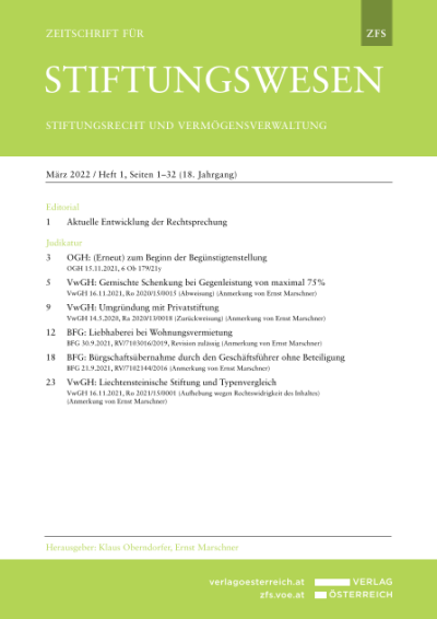 VwGH: Liechtensteinische Stiftung und Typenvergleich