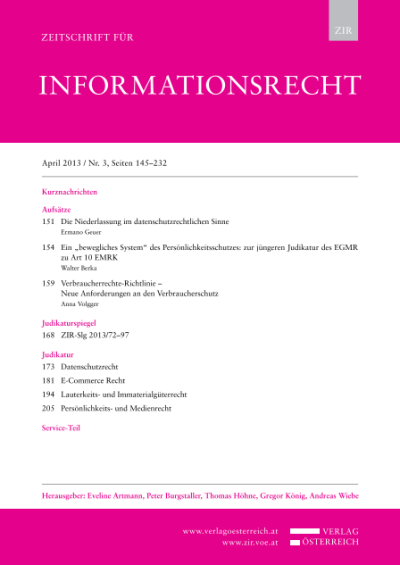 VG Schleswig, Beschluss 14.02.2013, 8 B 60,61/12 – anwendbares Datenschutzrecht für Facebook