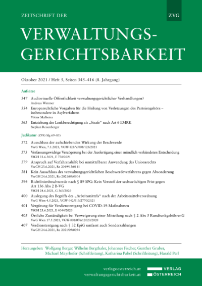 Johannes Fischer, Katharina Pabel und Nicolas Raschauer (Hrsg), Handbuch der Verwaltungsgerichtsbarkeit